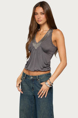 Brise Studded Draped Top