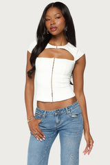 Dava Hook & Eye Cutout Corset
