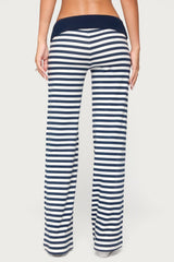 Fina Contrast Foldover Striped Trousers