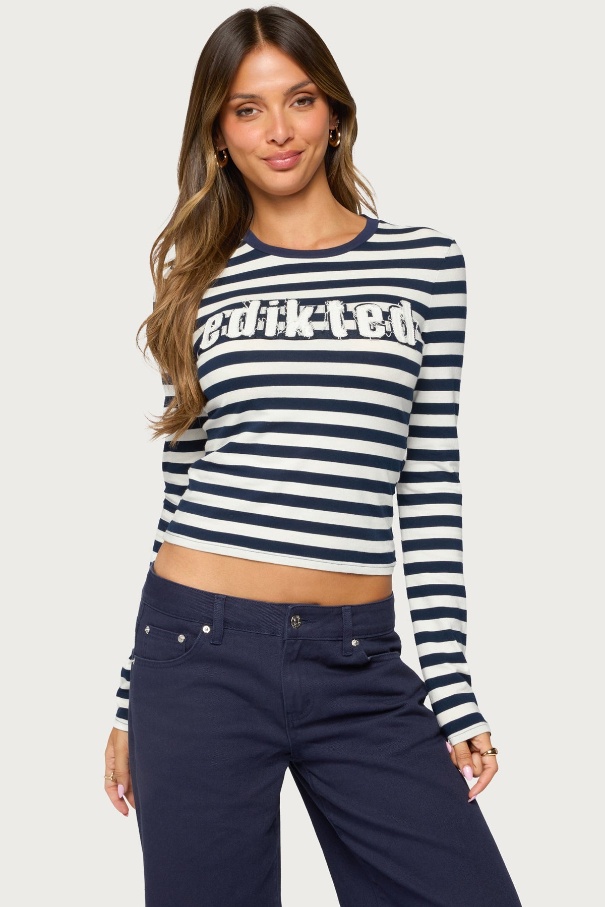 Stripey Edikted Long Sleeve Top
