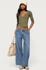 Parla Notch Scoop Neck Top