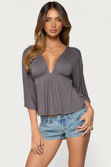Kleoh V Neck Babydoll Top