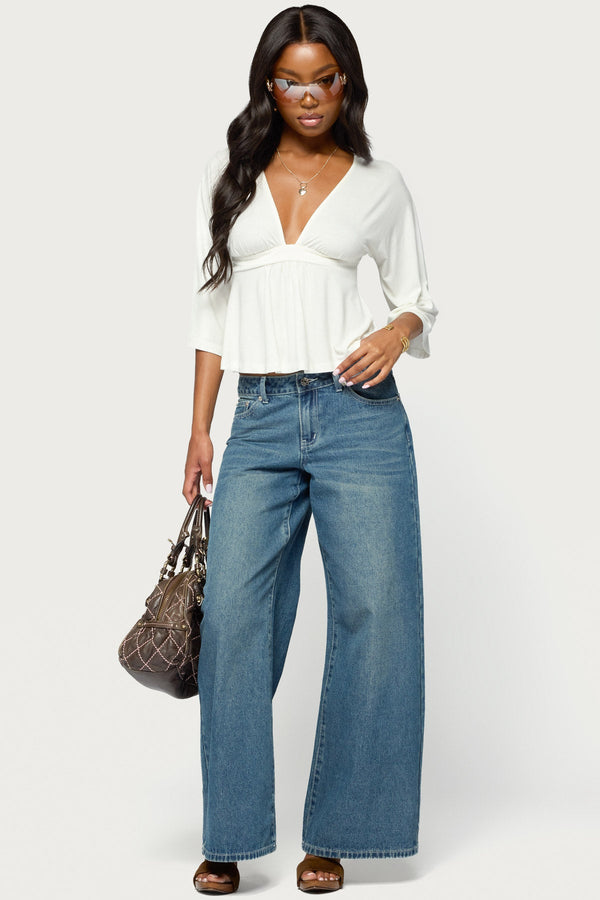 Kleoh V Neck Babydoll Top