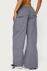 Kathleen Oversized Cotton Cargo Trousers