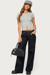 Bonita Striped Button Up Top