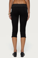 Genni Polka Dot Foldover Capri Trousers