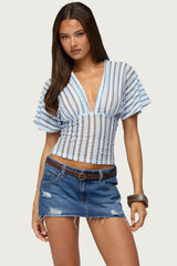 Alwyn Flutter Crochet Zigzag Top