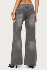 Uliz Sequin Low Rise Bootcut Jeans