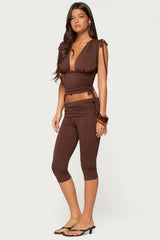 Bardi Drawstring Foldover Capri Trousers