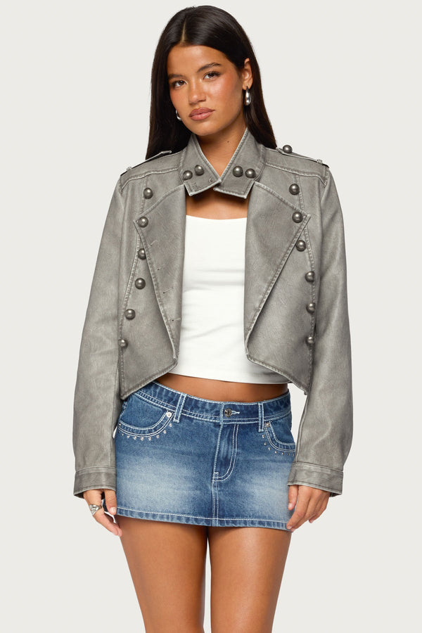 Torie Faux Leather Napoleon Jacket