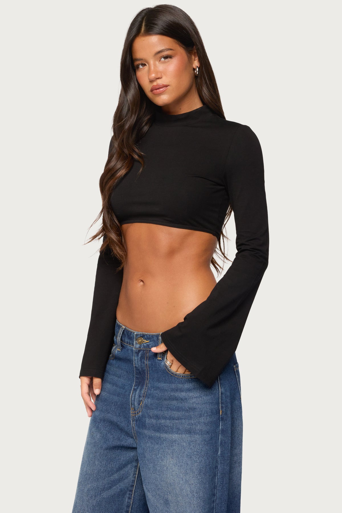 Deya High Neck Cropped Top