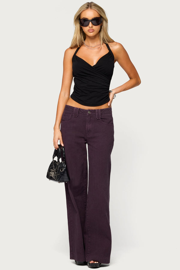 Taile Ruched Wrap Halter Top view 2