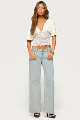 NYC Studded Low Rise Baggy Jeans