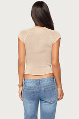 Ganni Keyhole Cutout Knit Top