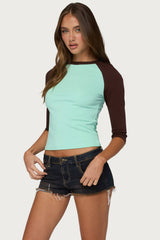 Irva Contrast Raglan Top