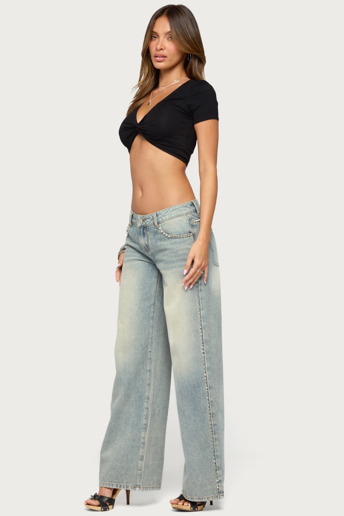 Neila Twist Front Cropped Top