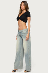 Neila Twist Front Cropped Top