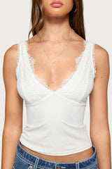 Rali Lacey V Neck Top