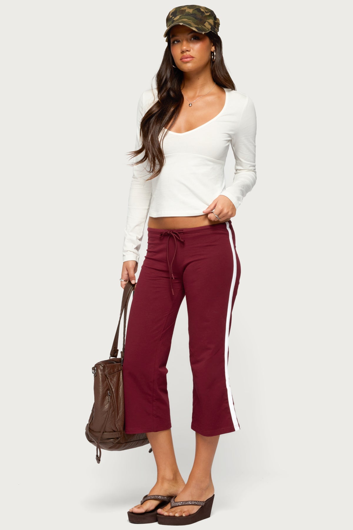 Milene Contrast French Terry Capri Trousers