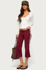 Milene Contrast French Terry Capri Trousers