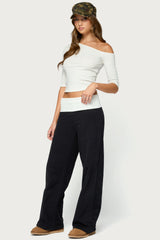 Idha Contrast Foldover Baggy Joggers