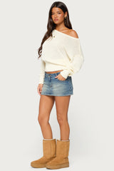 Parra Textured Knit Off Shoulder Sweater