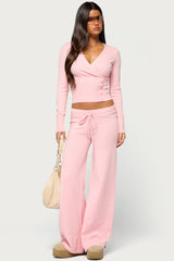 Eddie Long Sleeve Knit Wrap Top