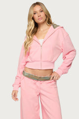 Camo Cool Contrast Zip Up Hoodie