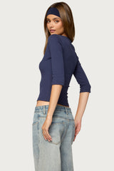 Quila Ribbed Three-Quarter Sleeve Top