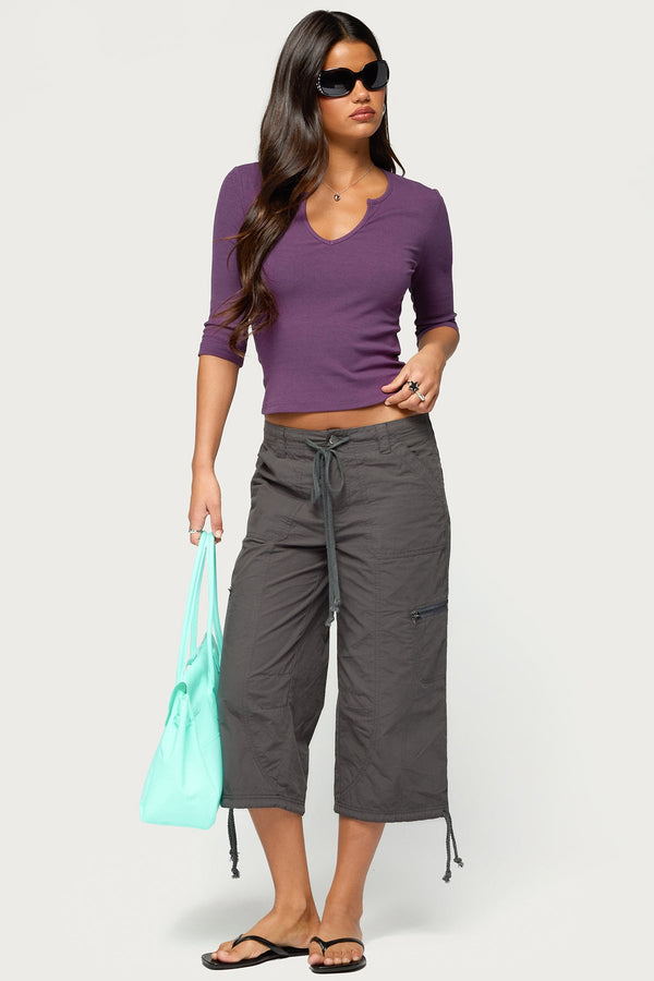 Quila Ribbed Three-Quarter Sleeve Top view 2
