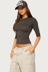 Agnez Three-Quarter Sleeve Raglan Top