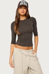 Agnez Three-Quarter Sleeve Raglan Top