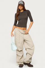 Agnez Three-Quarter Sleeve Raglan Top