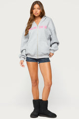 DJ Lover Zip Up Oversized Hoodie
