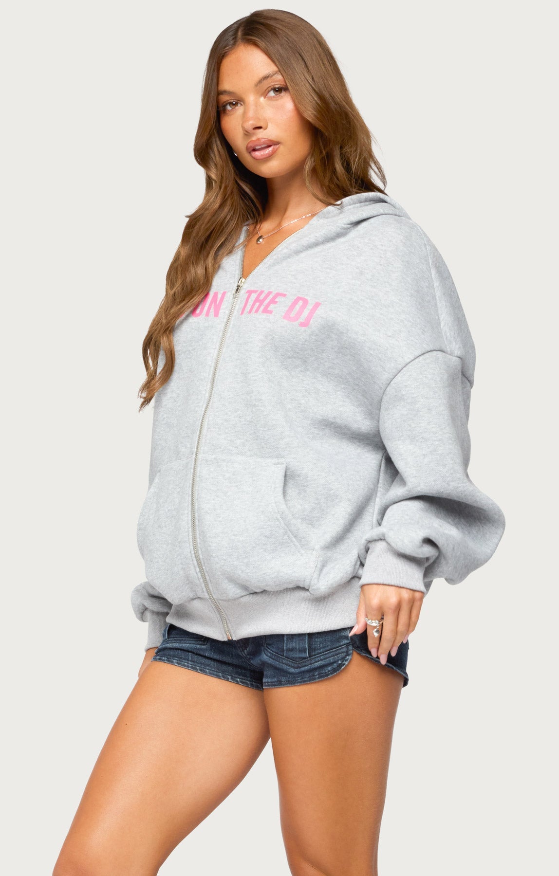 DJ Lover Zip Up Oversized Hoodie