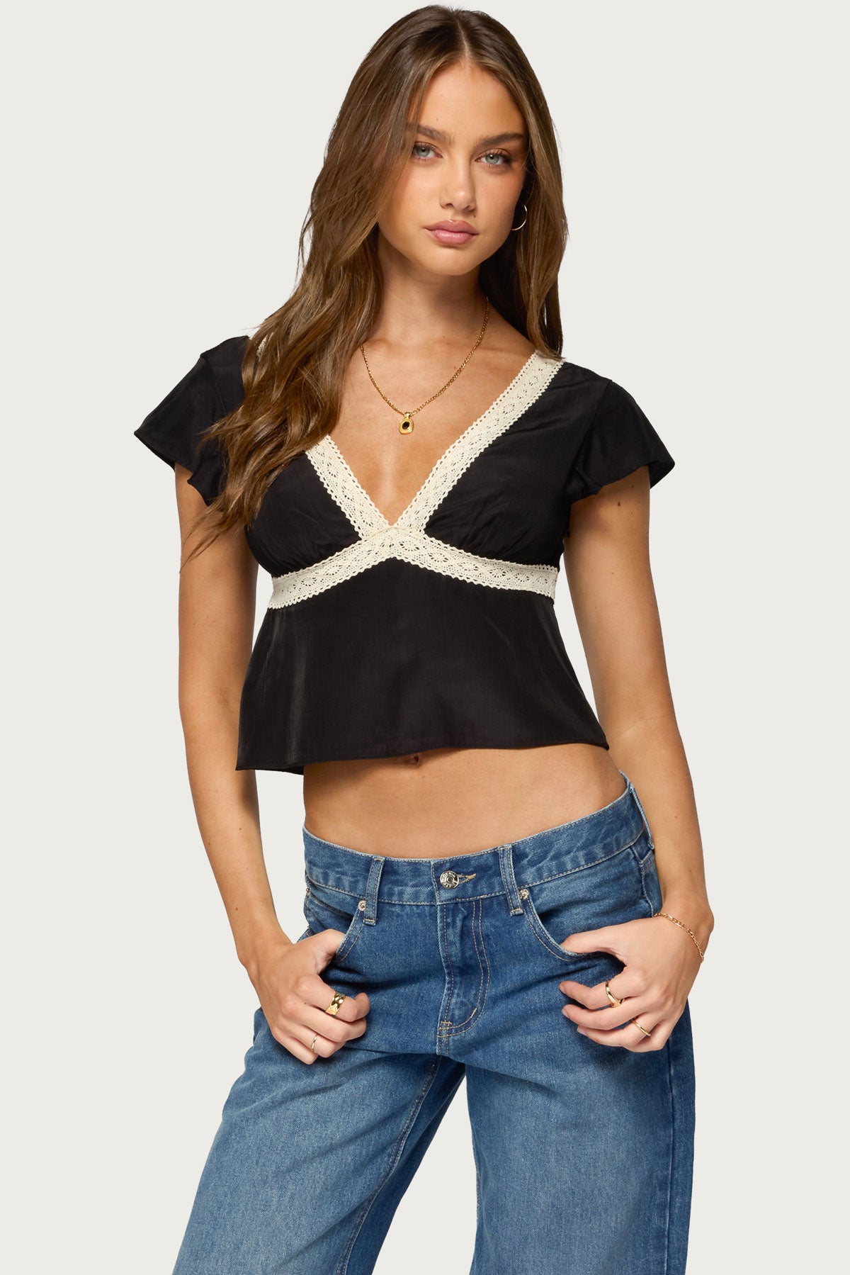 Kaela Lacey Flutter Sleeve Top