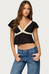 Kaela Lacey Flutter Sleeve Top