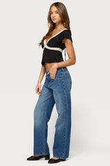 Kaela Lacey Flutter Sleeve Top