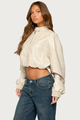 Naeva Cropped Faux Leather Jacket