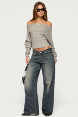 Leva Off Shoulder Knitted Sweater