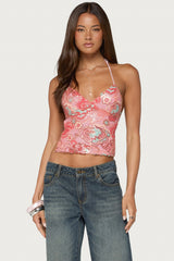 Cheri Bead & Sequin Backless Top
