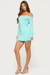 Makia Knitted Off Shoulder Mini Dress