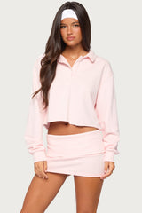 Cello Cropped Polo Sweatshirt