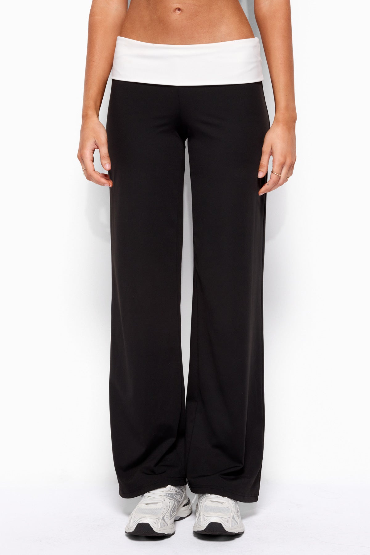 Reyna Contrast Foldover Trousers