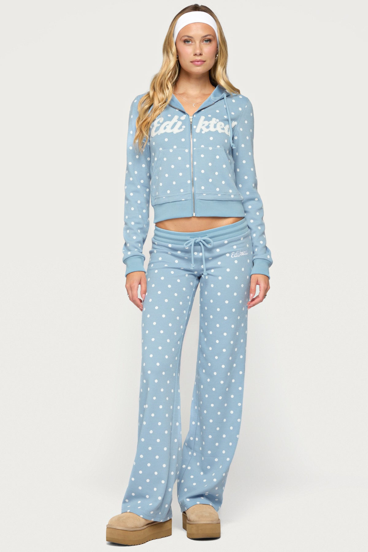 Dilly Polka Dot Waffle Trousers