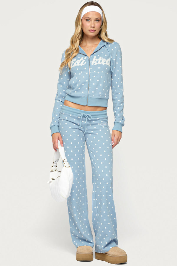 Dilly Polka Dot Waffle Hoodie