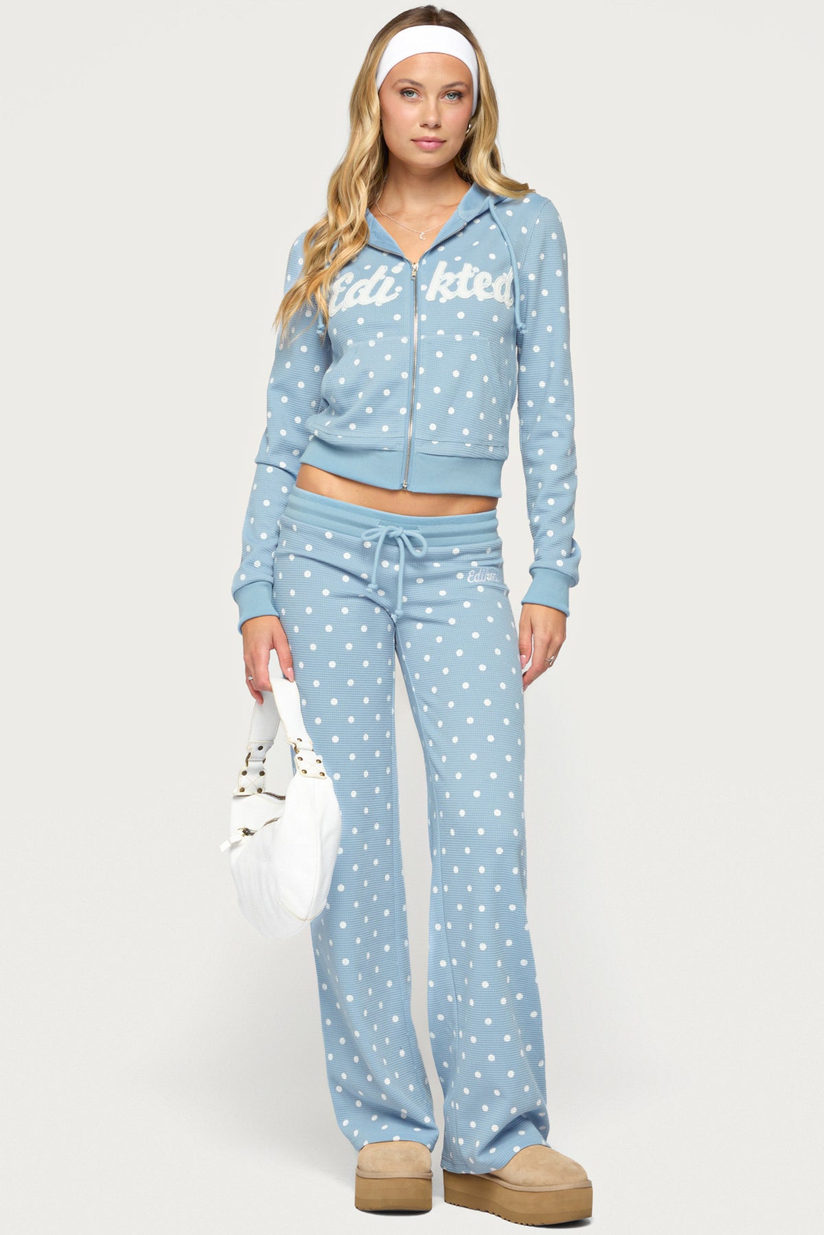 Dilly Polka Dot Waffle Trousers