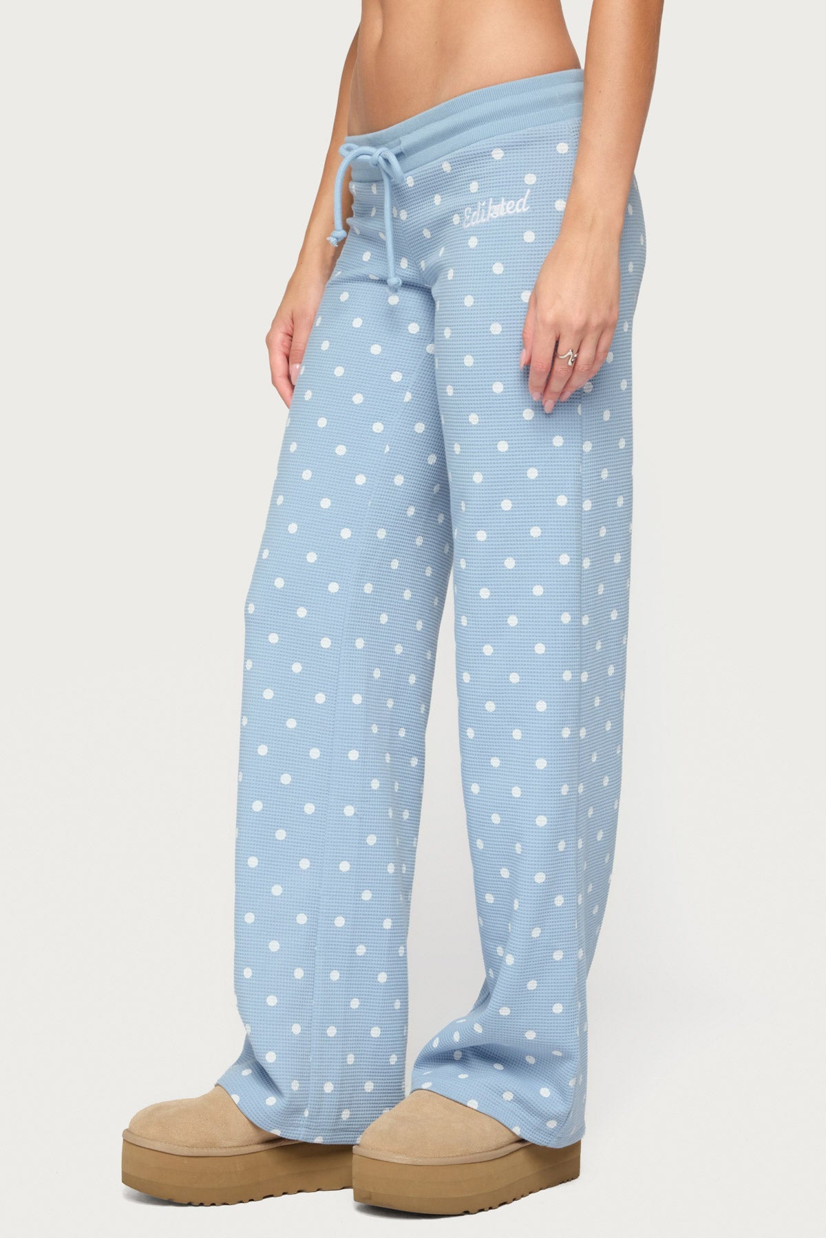 Dilly Polka Dot Waffle Trousers