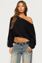 Gella Long Sleeve Knit Crop Top