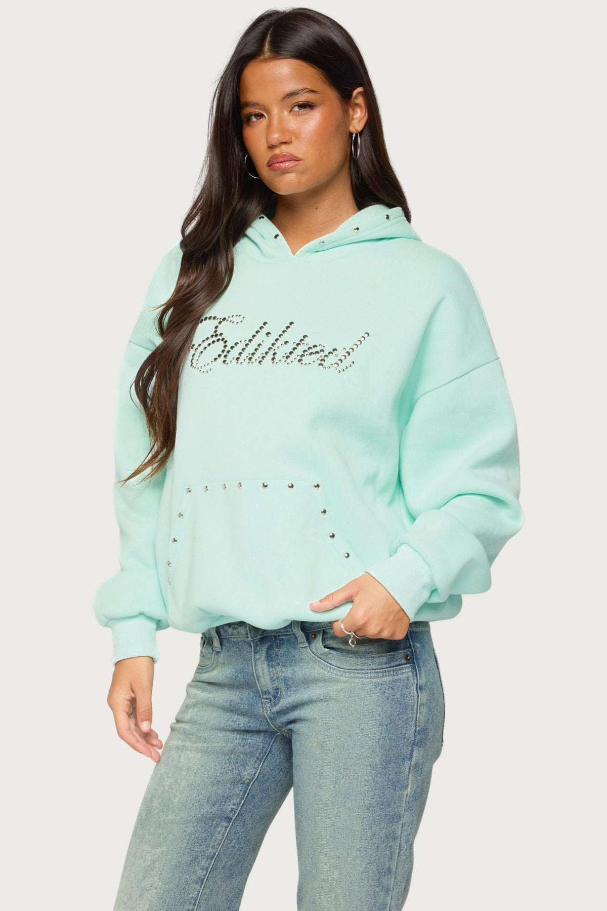 Edikted Rockstar Studded Hoodie
